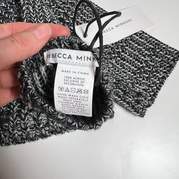 Rebecca Minkoff Monochrome Knit Hat and wrist hand cuff - Picture 5 of 10